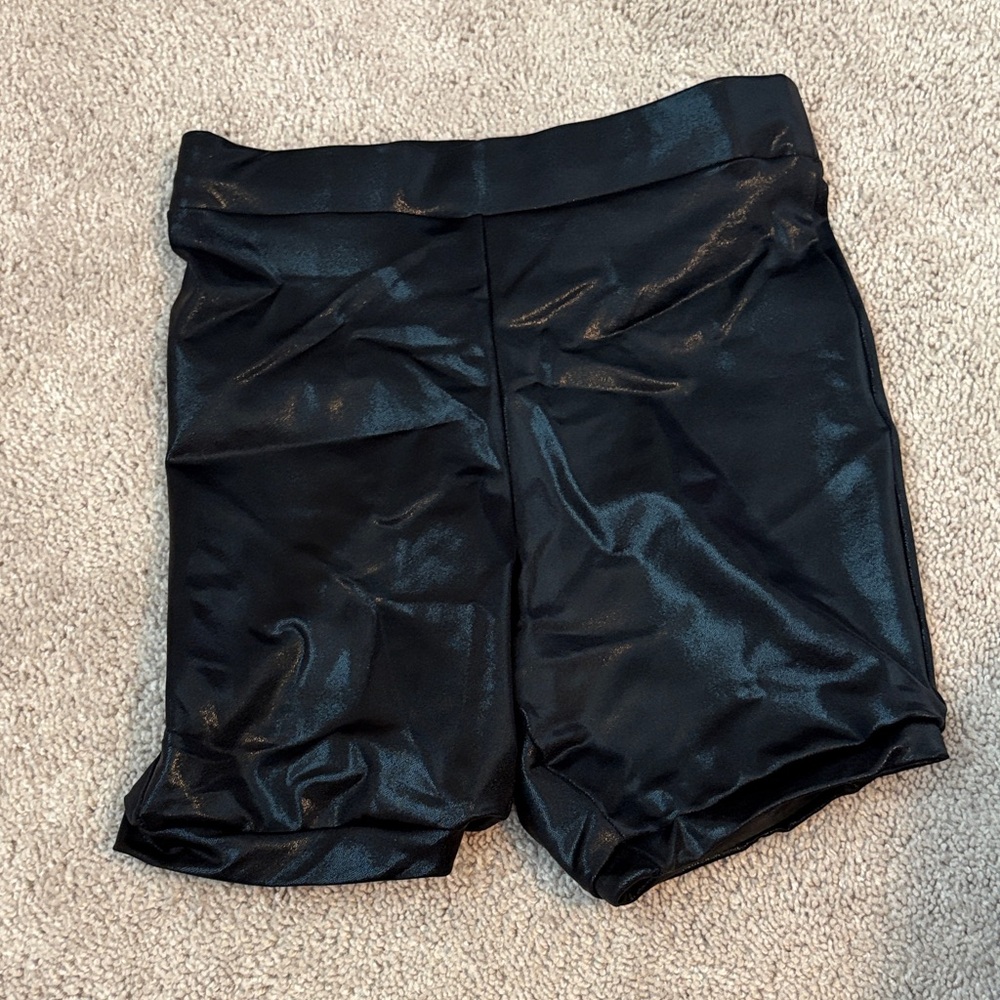 Black Shiny Bike Shorts For Dance Costume